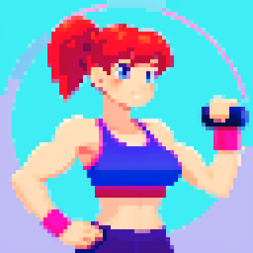 Create a vibrant woman doing gym