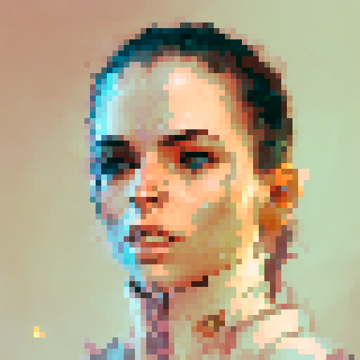 fantasy warrior portrait, dungeon and dragons, pixel art