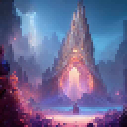 Glimmering portal surrounded by glowing runes leads to a mysterious realm of towering spires, shimmering crystals, and fierce magical creatures.