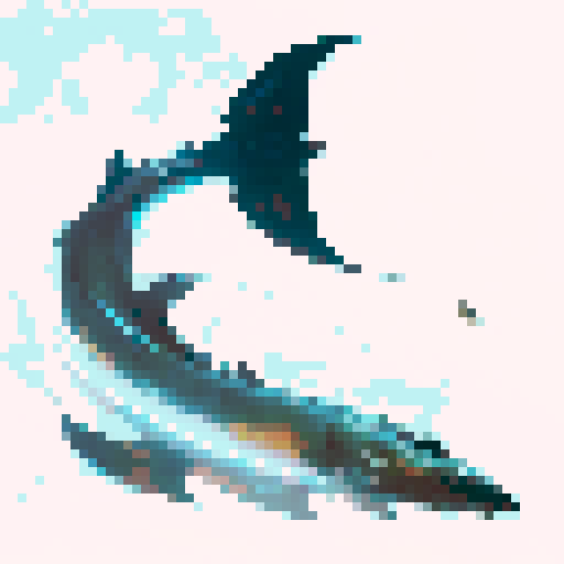 Vicious looking barracuda enemy, fantasy rpg