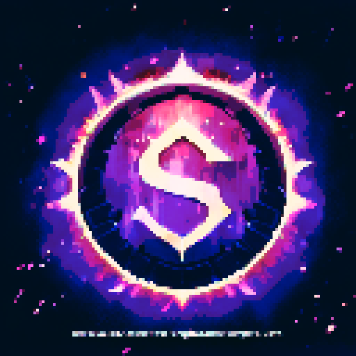 centered padlock, mysterious circular blue aura, galactic background, Solana colors, landscape portrait