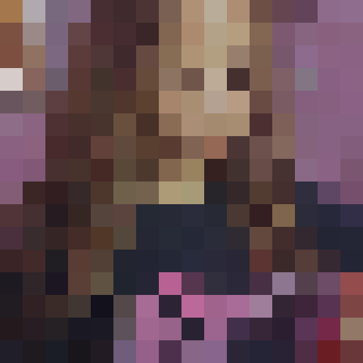 girl with pigtails, colorful nail polish bottles, tiny nail files, glittery nail art stickers, pixelated makeup brushes, vibrant game icon aesthetic, 16x16 pixel art, close-up portrait