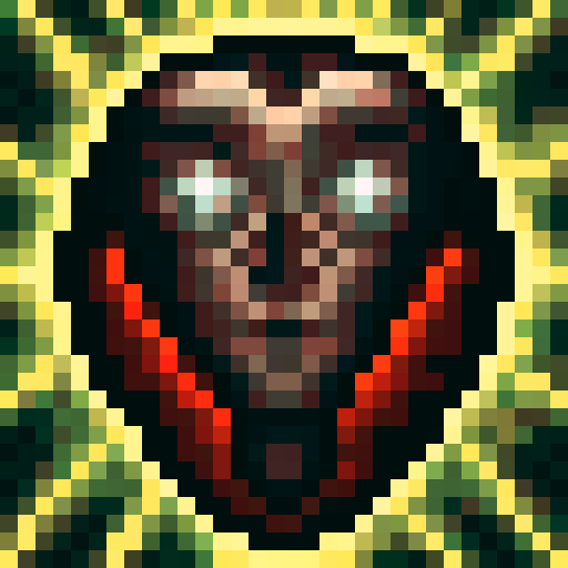 Create a 2D pixel art character for a post-apocalyptic game with a decay theme. The player is a rugged survivor, dressed in tattered clothes and worn-out armor, showing signs of exposure to a decaying world. The character wields makeshift weapons like a rusted blade or a crude gun. The color palette should include muted, earthy tones to emphasize the decay theme.