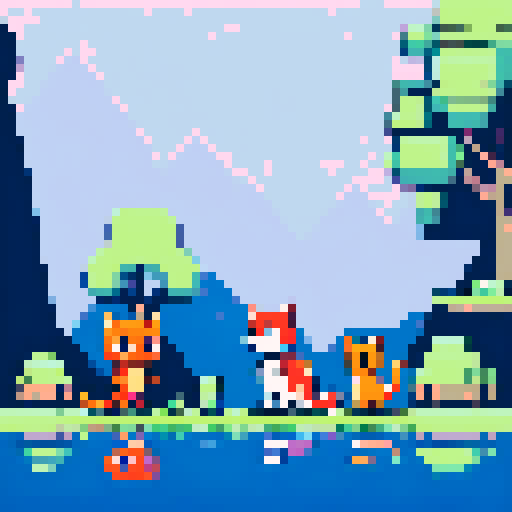 cat, dog, turtle, goldfish, standing together