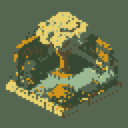 topiary plant, isometric asset, decorative pot, art nouveau garden, sRGB, pixel art