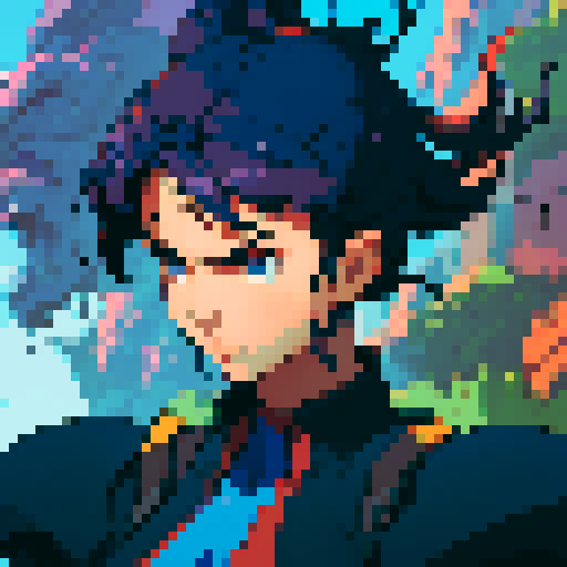 Xenogears inspired character in a dynamic pixel art style with vibrant sRGB colors, showcasing their powerful fighting moves
