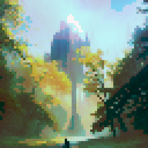 Misty, mysterious forest with towering trees, where the leaves are shades of gold and crimson, and a lone traveler walks with a lantern illuminating the path ahead in a dreamy, watercolor style.