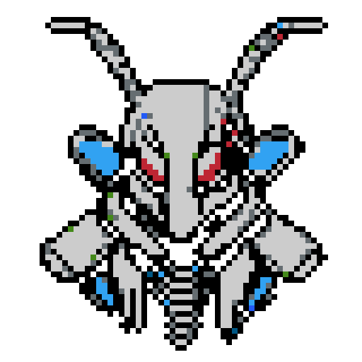 praying mantis helmet, retro 8-bit, intricate detailing, sharp angles, pixel art