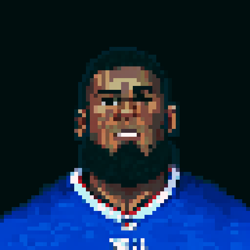 nfl football player, profile view, forward-facing, wearing jersey, no helmet, game icon style, sRGB, skillful expression, close-up portrait