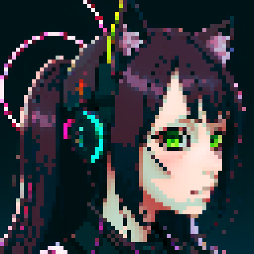 cyberpunk anime catgirl cyborg portrait