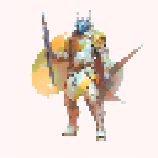 Warrior in attack pose