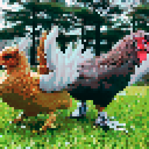 heroic chickens, anime style