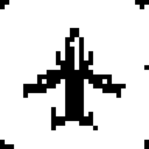 An airplane icon seen from above