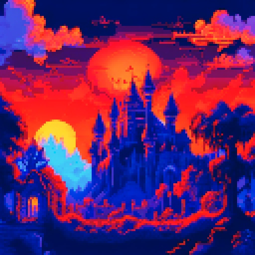 a series of spooky backgrounds featuring graveyard, mist, lantern, trees, moon, clouds