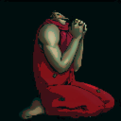 kneeling and praying enemy