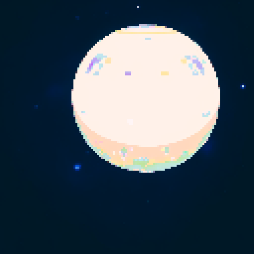 Space nebula in vibrant blues and purples, pixelated stars twinkling, glowing planets with intricate details, retro spaceship with glowing thrusters, asteroid belt with jagged rocks, swirling galaxies in sRGB colors, alien creatures floating in zero gravity