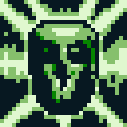 Beer barrel with a skull painted on the side. Gameboy style