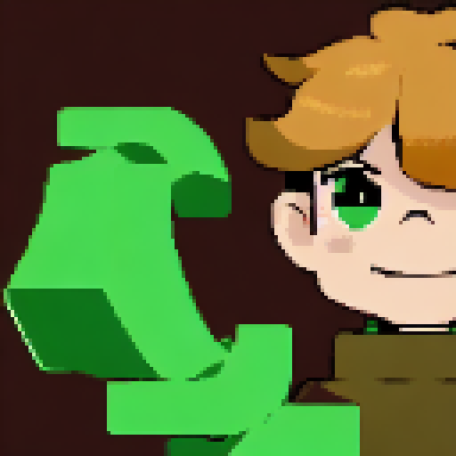 Green and brown pixelated archer, in a close-up portrait, with a game icon style, showcasing their bow and arrow.