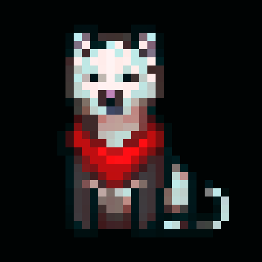 pixel white husky dogs that are pixel with cool varying traits like clothing