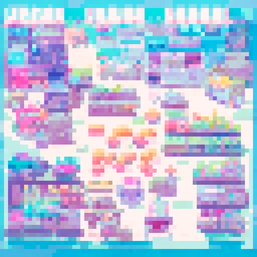 convenience store checkout counter, brightly colored candies, flickering fluorescent lights, rows of glossy magazines, colorful lottery tickets, stacks of soda cans, rows of cigarettes, a cash register, shopping baskets, landscapes and portrait paintings