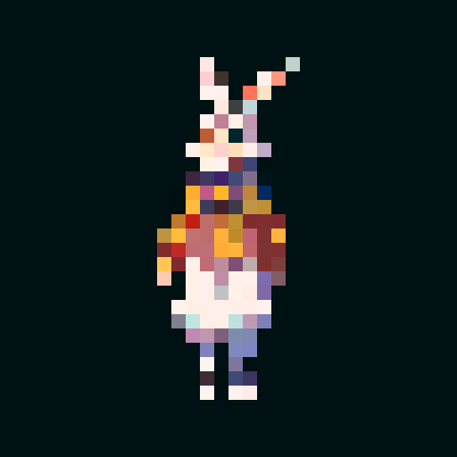 Mysterious and whimsical wererabbit in the style of wizardry