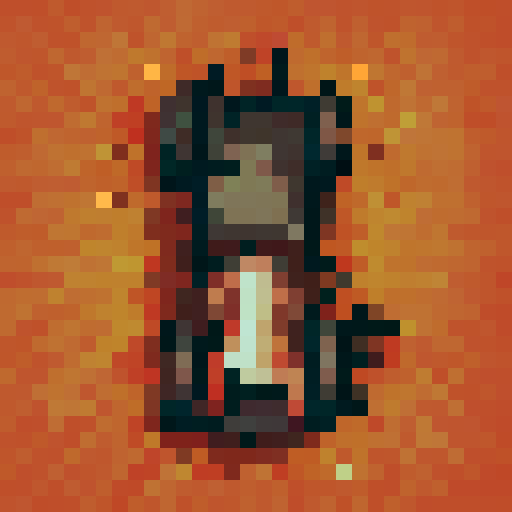 an overhead view of a pixel art vehicle in the style of mad max