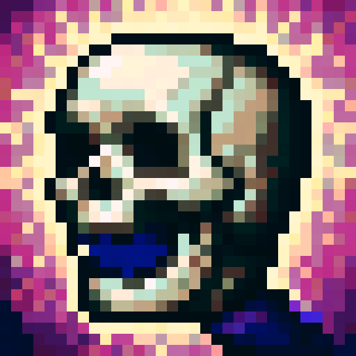 bold, fierce, and cute skull, semi profile