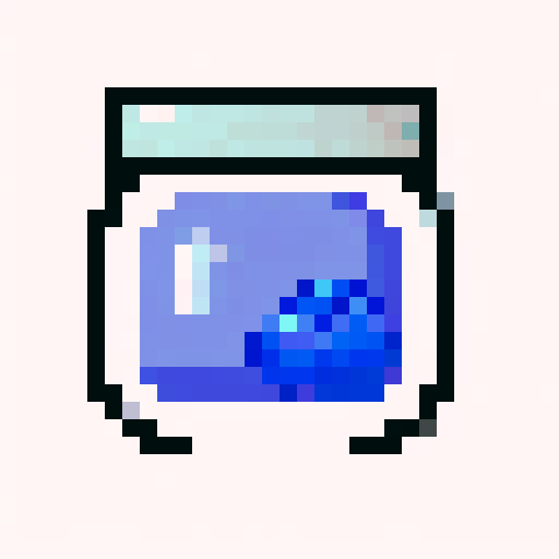 "Create a whimsical close-up portrait of a charming, smiling magic jar character with one big white left eye, a sliver lid, and shiny glass jar - rendered in a playful pixel art style with a vibrant, crisp, simple color palette and clean vector shading that would make for a perfect game icon."
