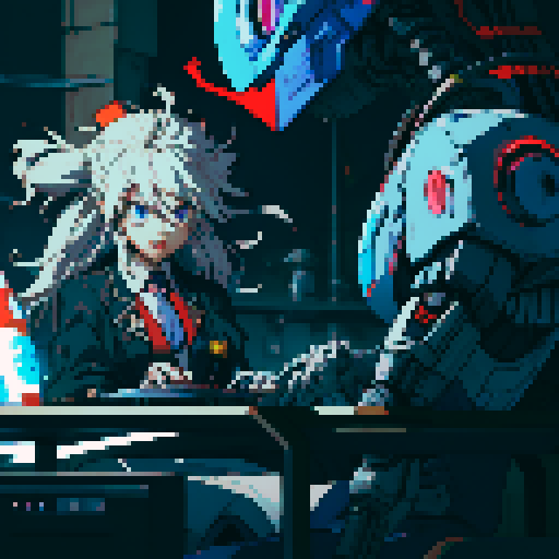 mad scientist with robot