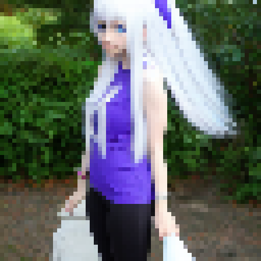 Anime elf girl with white hair
