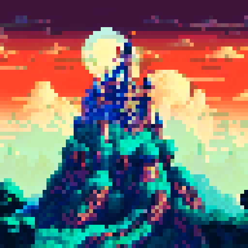 Medieval castle, towering under a dark, ominous sky, surrounded by a misty forest