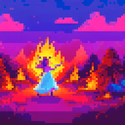 Gypsy girl in dress, dancing, campfire, ghost husband over fire, gypsy girls performing ritual fire dance.