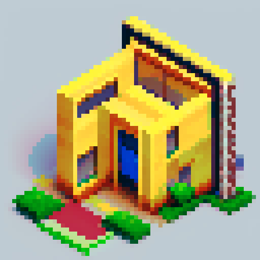 school hallways with doors and windows, side scroller