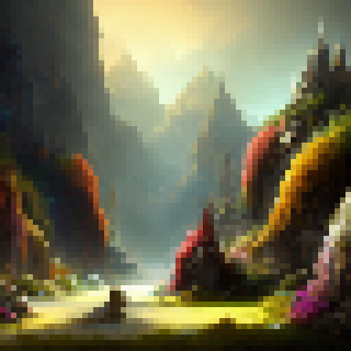 Fantasy background with mountanis