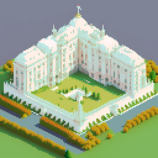 large white marble palace, hex map capital city icon.