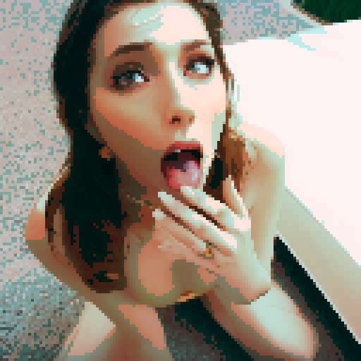 sexy woman open mouth cum on face