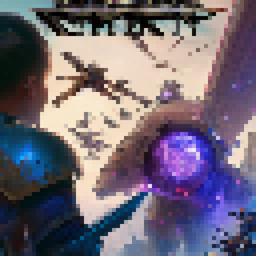 Flying through the city, a squad of heroic warriors battles towering, monstrous titans with swords and magic in a sprawling, epic fantasy RPG world.