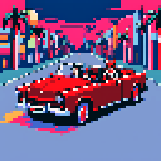 Can you make a devil, driving around in his cabrio through Miami saying the text 'You took my breath away, when we locked eyes, You are my devil baby, devil in disguise'