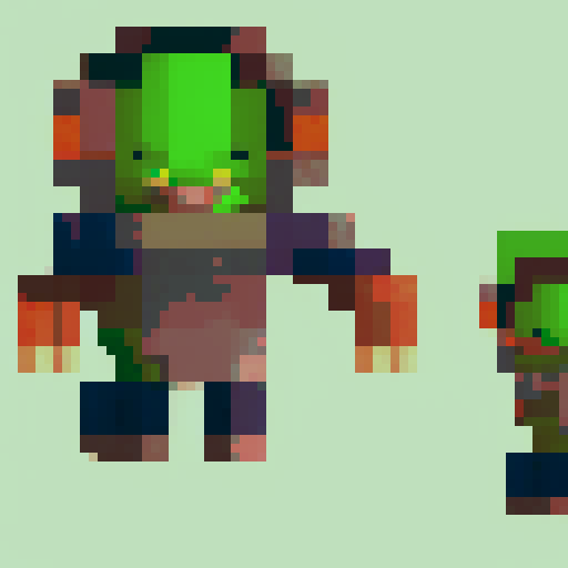 goblin runt, full body, standing still, standing straight, wearing loincloth, sharp claws, pixel art