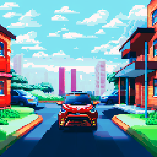 Photorealistic whole Toyota C-HR, centered, three-quarter view, right front wheel, clean background, realistic colors, pixel art style

