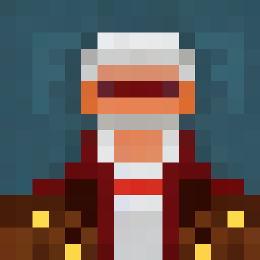 Santa Claus, snowy veranda, game icon, 16x16, pixel art, portrait, rosy cheeks, white beard, red hat, twinkling eyes, jolly smile, round glasses, fur-trimmed coat, mittens, snowflakes, icicles,