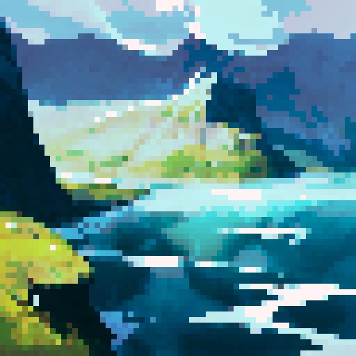 A fjord in norway, frigid cold temperatures, icy blues and teals