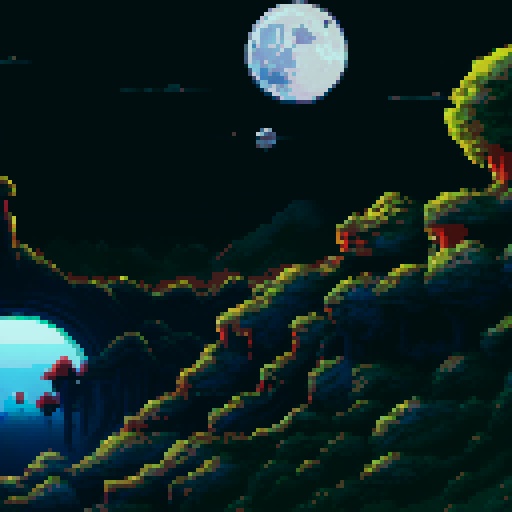 The scene is set as the main protagonist, gurney as seen in the bottom right is on a hill looking over a desolate area with sparse plant life up in flame. We see the back of his head, with his distinct jaw and a cigarette in his mouth. in the distance is a large laboratory, which has smoke coming out of it and a hole in the top. The sky is full of starts, a moon and a distant alien planet.