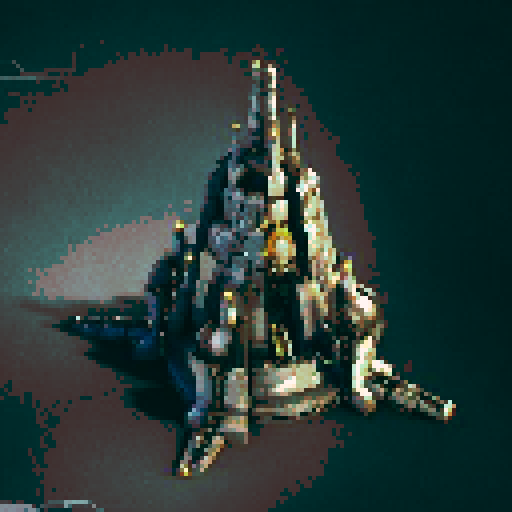 A mechanized Volcanic Factory Building built over the top of a greek ruin. A Prop Building for a mehca RTS Game