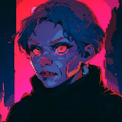 sRGB, pixel art, skeleton face with hollow eyes, cracked teeth, and intricate bone patterns
