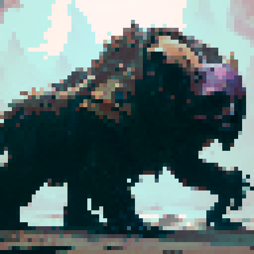 Bloody, undead skeleton bear with a missing jaw, prowling through a fantasy RPG world