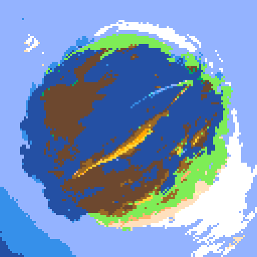 yellow duck in a pond, surrounded by lush greenery and reflecting sunlight in a serene pond with shimmering ripples and pixelated waves, creating a tranquil atmosphere in a picturesque landscape with vibrant colors using intricate pixel art in the sRGB palette