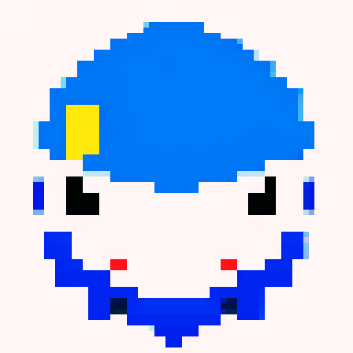 blue and white pacman