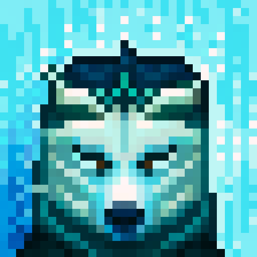 wolf avatar, portrait, glowing eyes