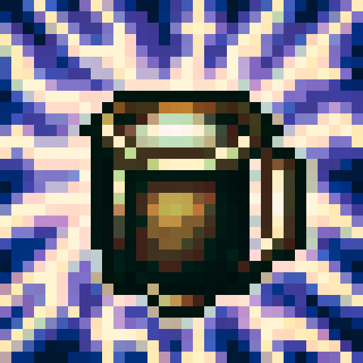 Icon of coffee mug made of html brackets